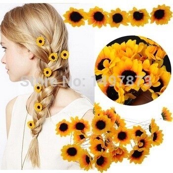 6Pcs Boho Summer Sunflower Daisy Hairpin Cuff Clip Headband Hair Pin Accessories Women's wedding Jewelry Bijoux daiiibabyyy
